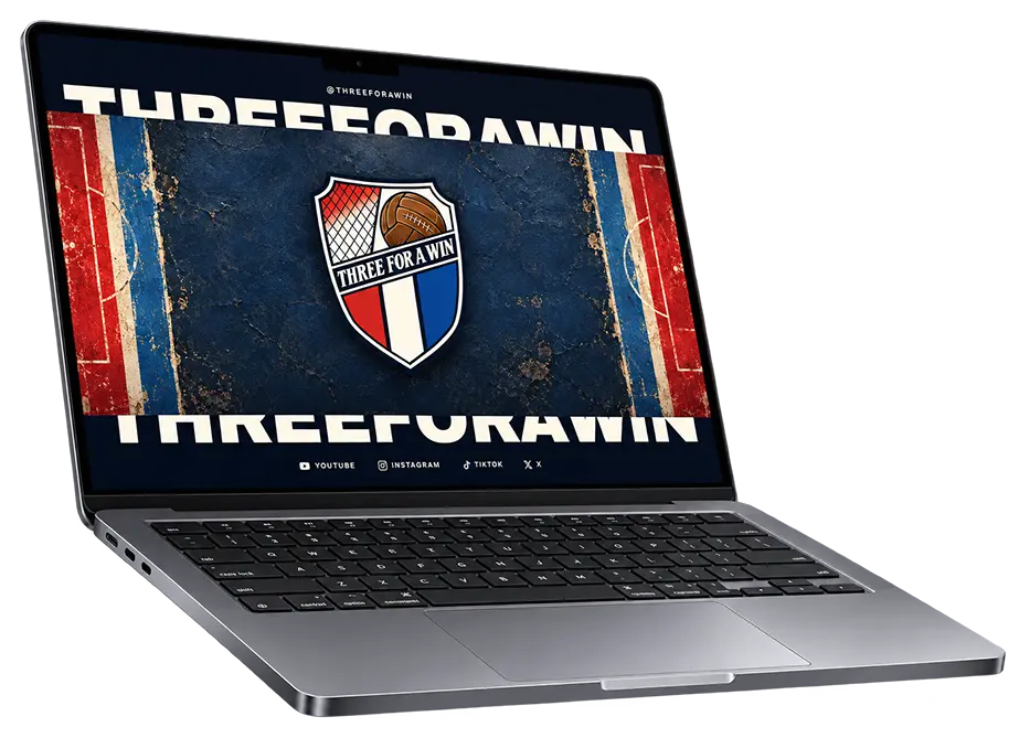 Three For A Win website design shown on a laptop