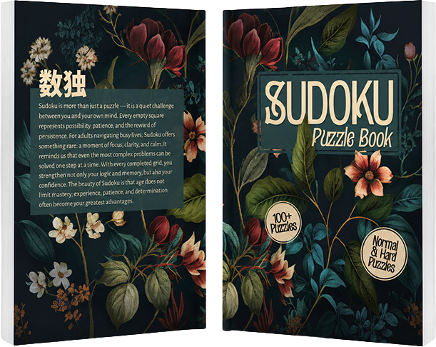 Sudoku puzzle book cover design