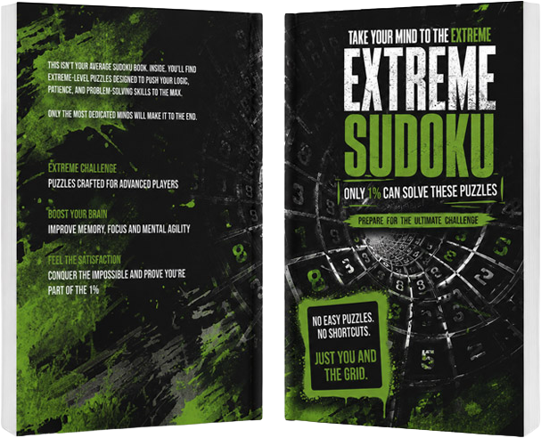 Extreme Sudoku puzzle book cover design