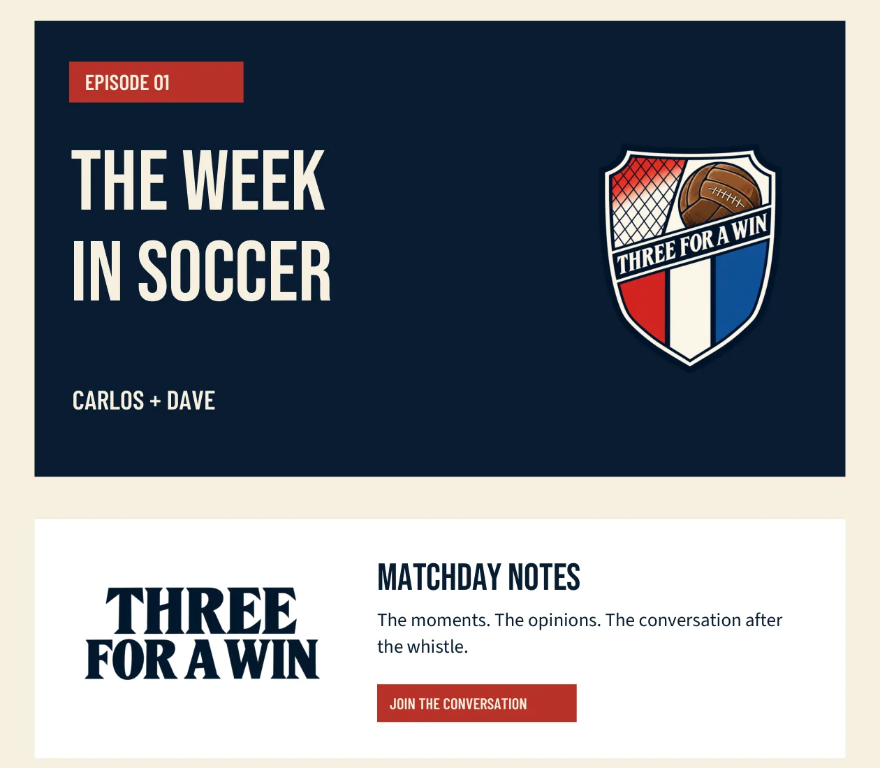 Three For A Win brand booklet: episode artwork and editorial layouts