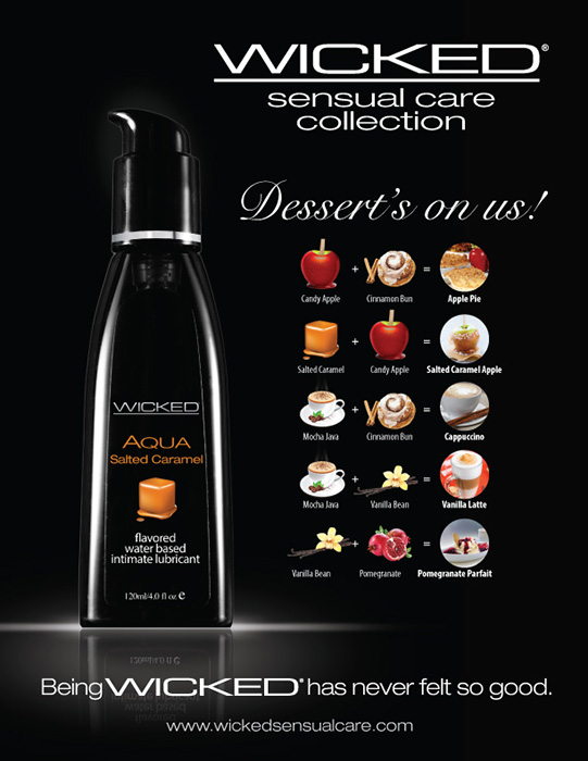 Dessert ad for Wicked's sensual care collection
